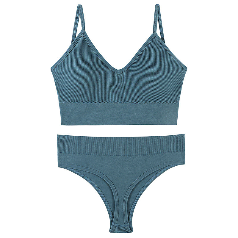 Women Seamless Bra Top Fitness Swimwear Push Up Exercise Bikini For Women 2 Pieces Ribbed Seamless Yoga Bikini Sets Sports Bra And Underwear Set 2 Piece High Waist Summer Bikini